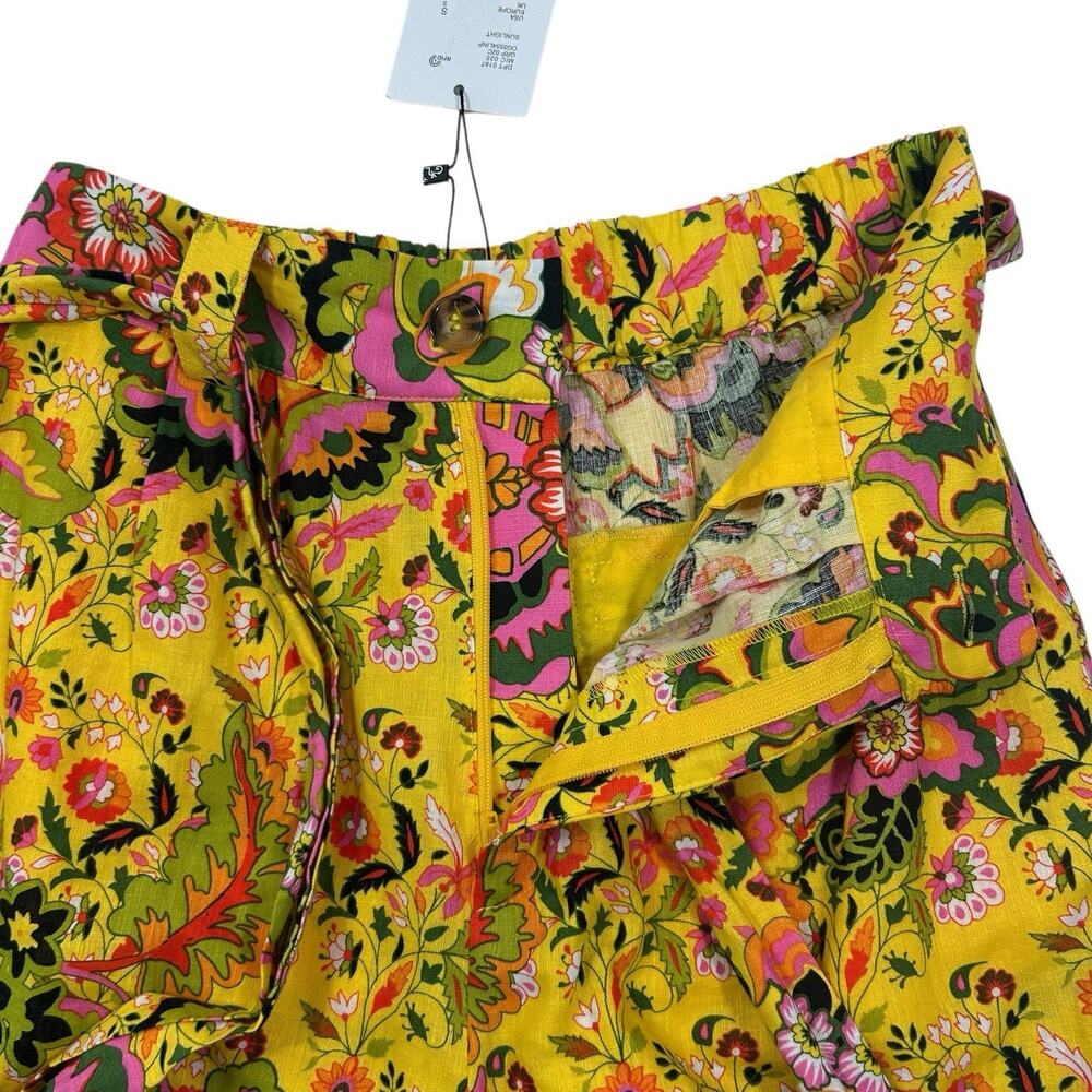 NWT Gibson & Latimer Pull On Casual Wide Leg Pants Linen Blend Floral Belt Sz S - Picture 8 of 15
